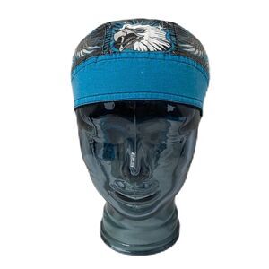 Bikers Eagle Sully Bandana Cap One Shot Blue Black White Vintage Adult One Size